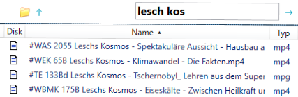 Der Suchbegriff Lesch Kos und 4 Suchergebnisse dazu